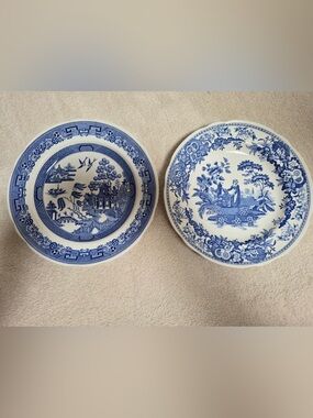Spode Blue and White Transferware Dinner Plates - Scenic Pattern